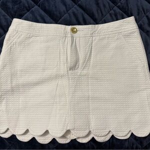 Elegant White Scalloped Skirt